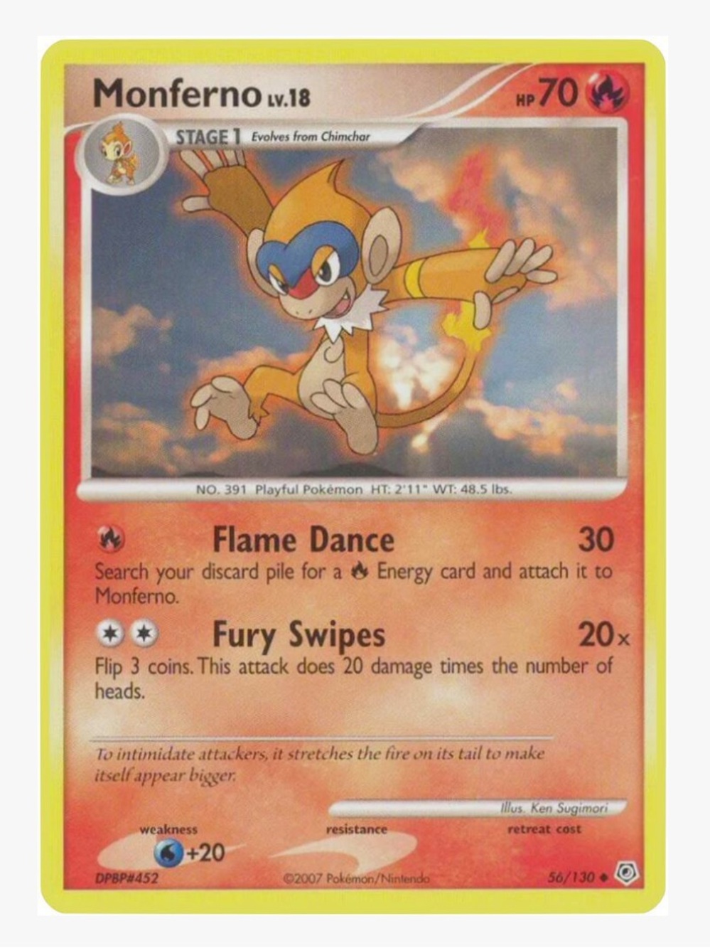 Monferno Diamond and Pearl Pokemon Trading Card